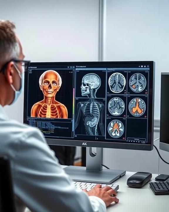 AI analyzing anatomical images for diagnosis