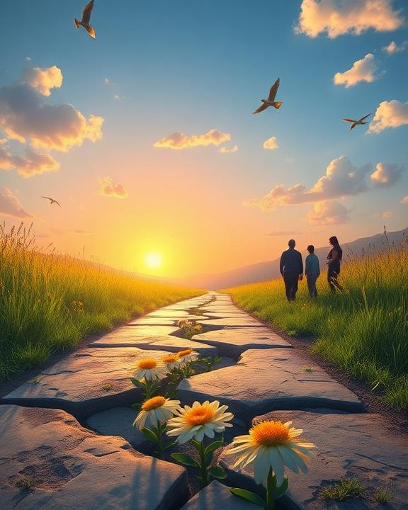 A serene landscape depicting resilience and recovery, symbolizing hope after a traumatic brain injury.
