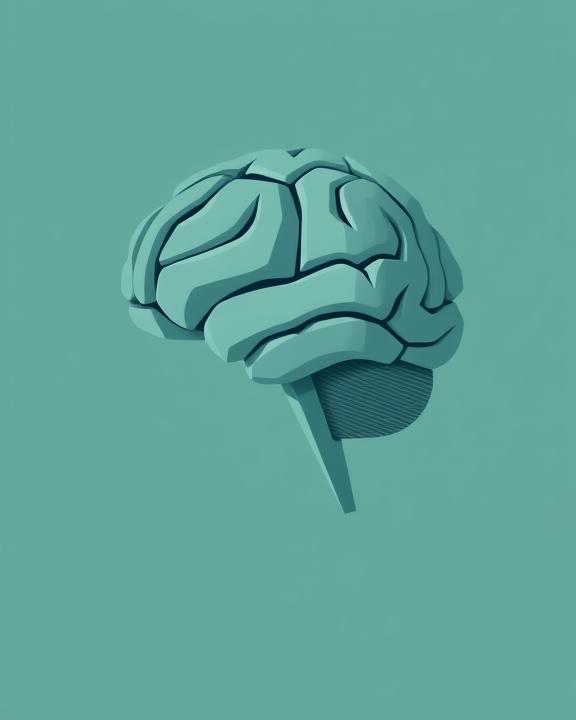A stylized representation inspired by Neoplasticism and Constructivism, focusing on vertical and horizontal lines and pure geometric forms in a cool, desaturated color palette. Visual elements should include: a stylized human brain depicted with intersecting planes and lines, symbolizing complexity and diversity; abstract geometric shapes representing identity and variation; interlocking forms symbolizing connection and inclusion; and subtle gradients of cool, desaturated blues, grays, and muted greens.