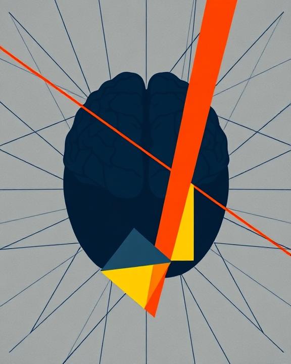 Illustrazione di un cervello attraversato da linee colorate