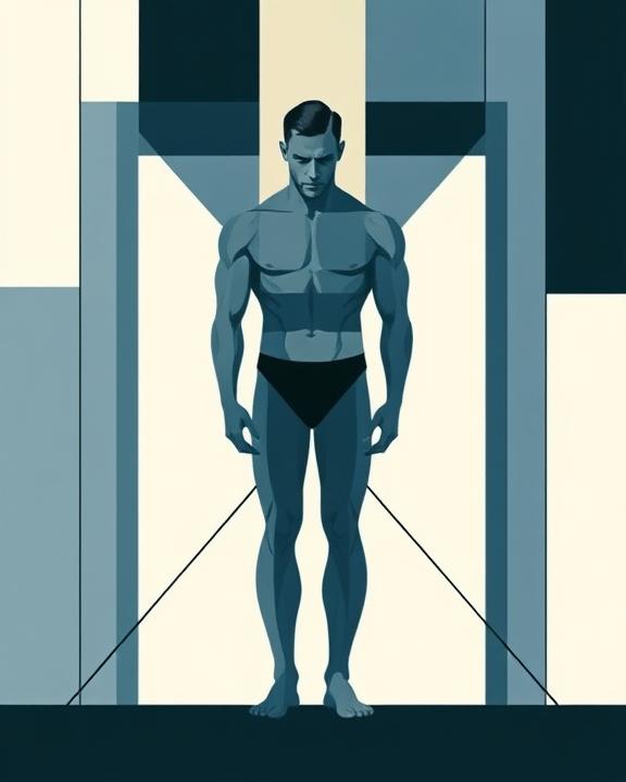 Illustrazione di uomo con corpo muscoloso