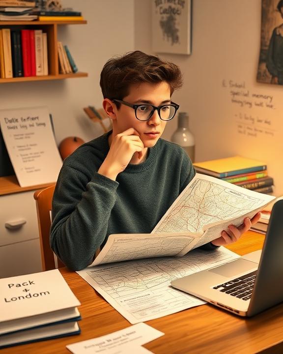 Studente che studia al computer