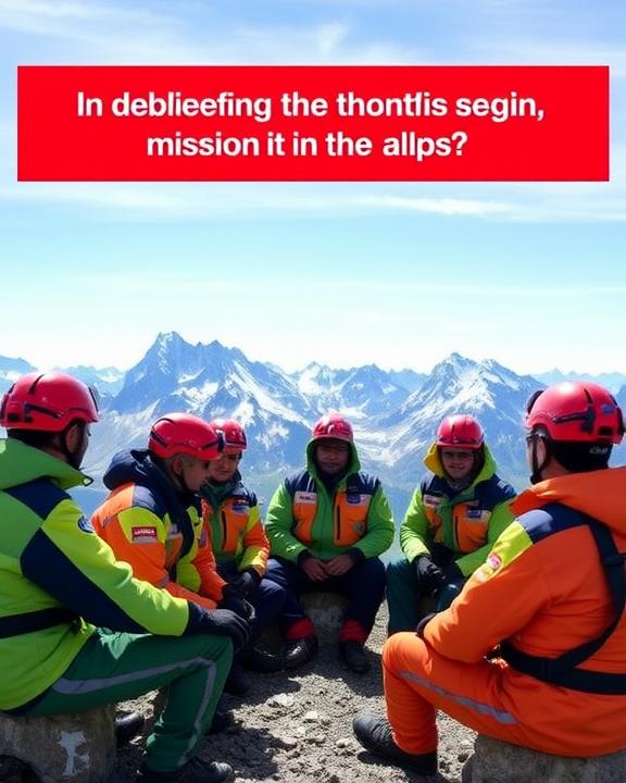 Team di soccorritori seduti in cerchio durante un debriefing