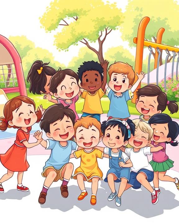 Gruppo di bambini felici