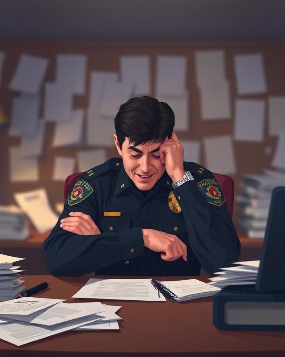 Operatore delle forze dell'ordine in situazione di stress