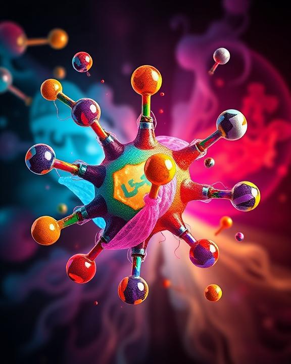 Conceptual representation of ketamine's complex nature with molecular structure and contrasting images of medical use and recreational abuse.