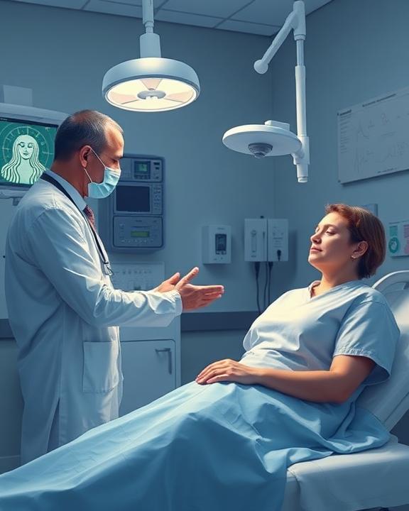 Doctor talking to a patient in a medical setting