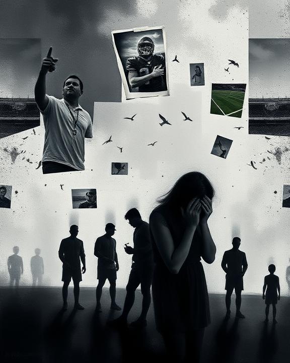 A collage of black and white images depicting various situations related to trauma and therapy.
