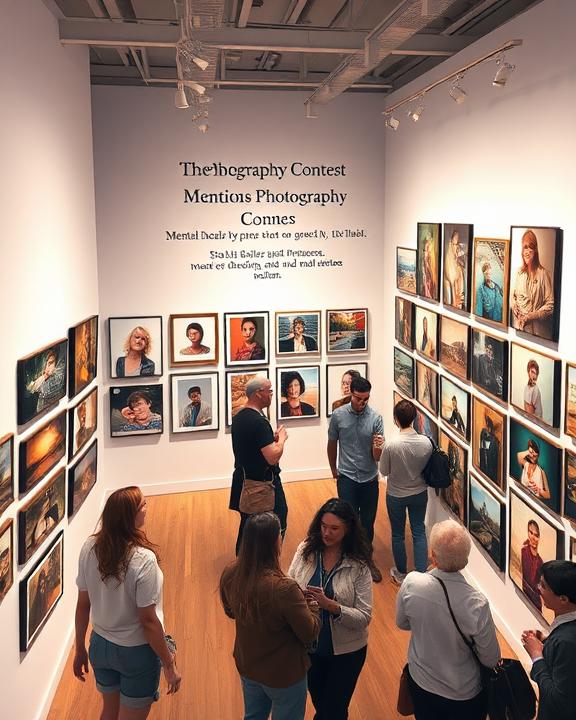 Exhibition hall with photographs