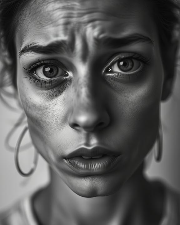Close-up of a person looking distressed