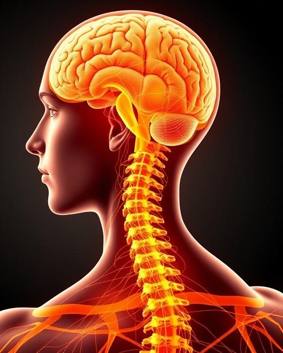 A brain and spinal cord