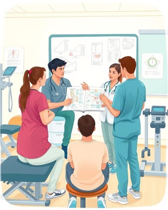 Healthcare professionals consulting a patient