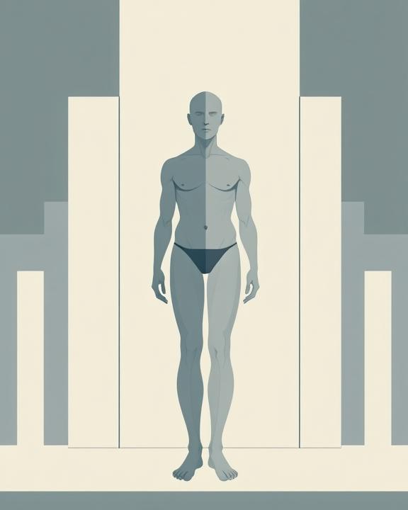 Illustration of a person with a toned body.
