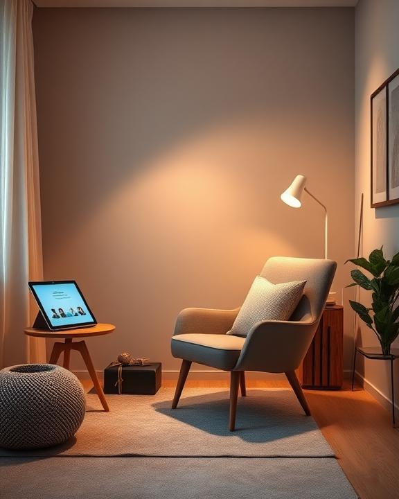 Therapist's office with technology