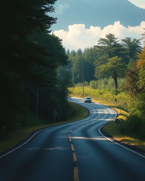 Road in a forest