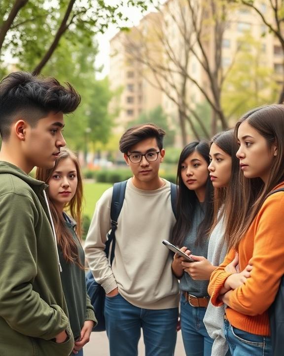 Group of young people outside