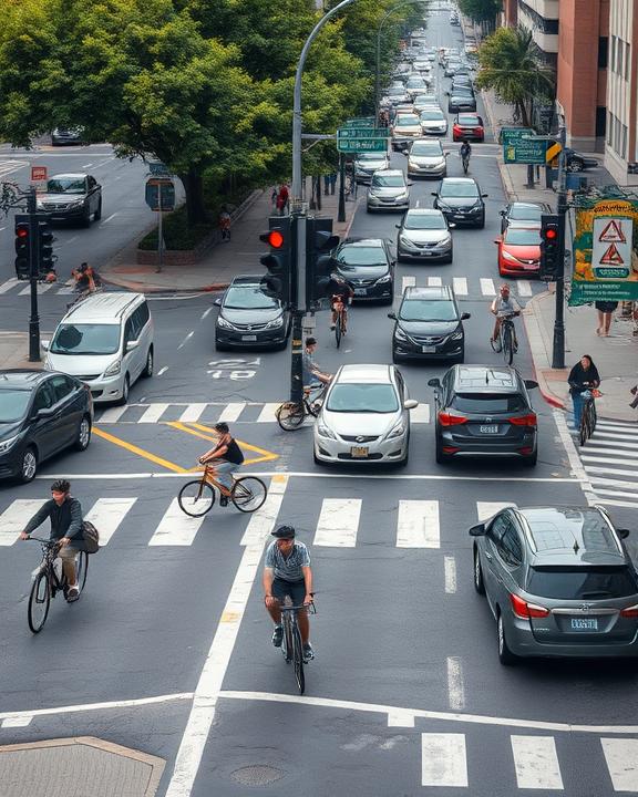 Traffico stradale in una strada urbana