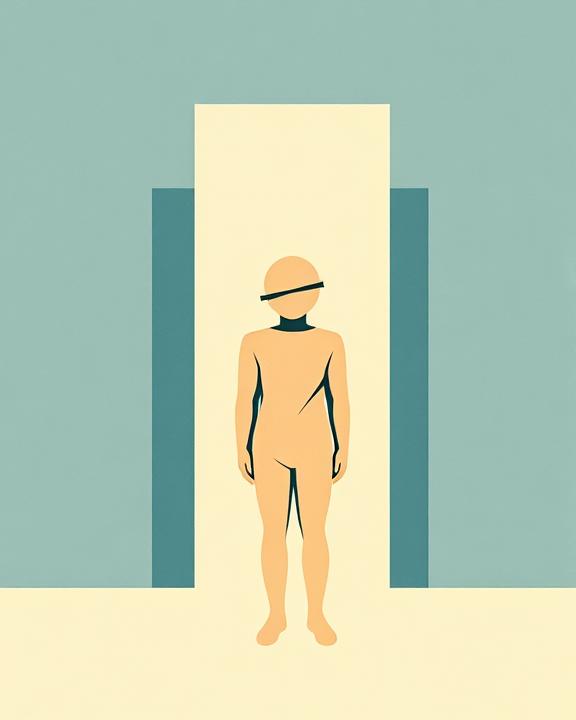 Person standing in a hospital setting