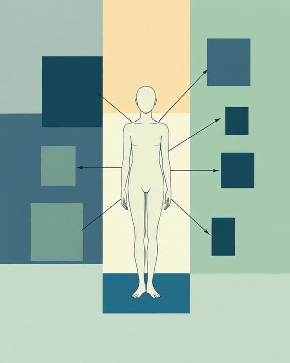 Human body showing mental stress impact