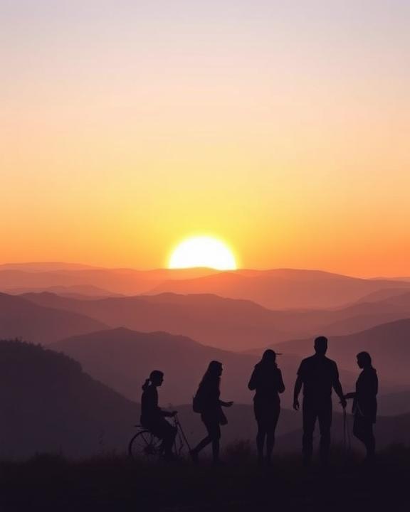 A serene landscape with soft hills and a gradual sunrise, symbolizing hope and recovery.