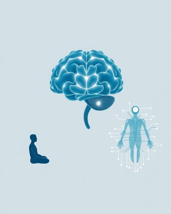 Brain and person in light blue
