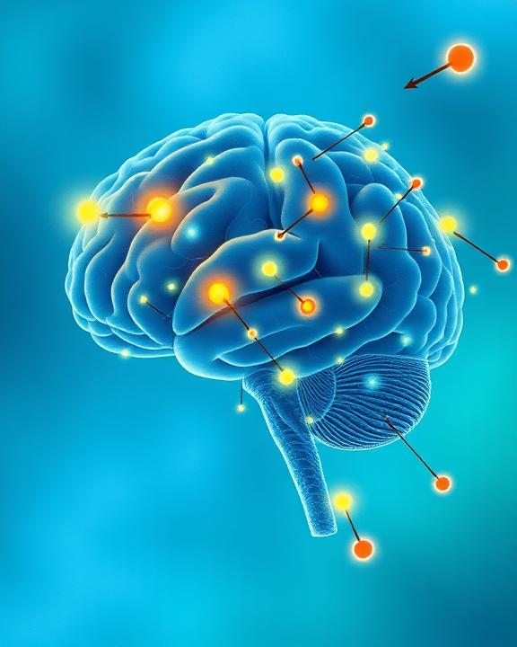 Brain with glowing connections