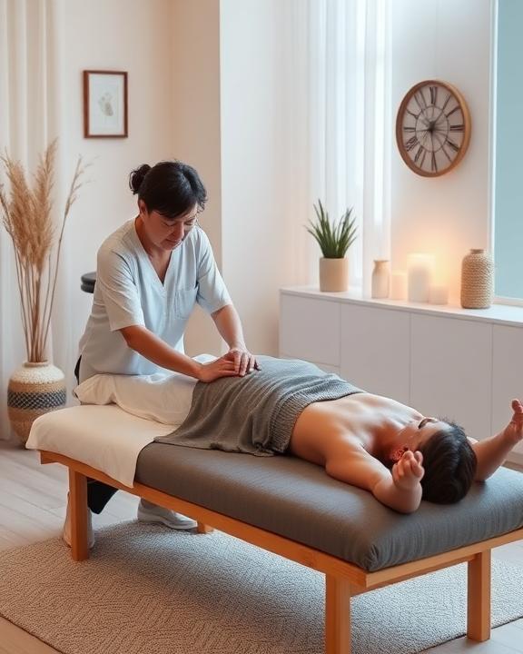 A person receiving massage therapy