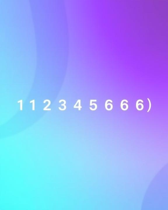 A sequence of numbers '1 1 2 3 4 5 6 6 6)' displayed on a vibrant blue and purple gradient background, illustrating the concept of a number line.