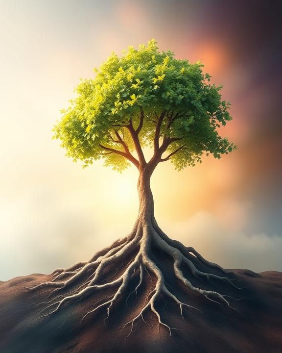 Tree with deep roots