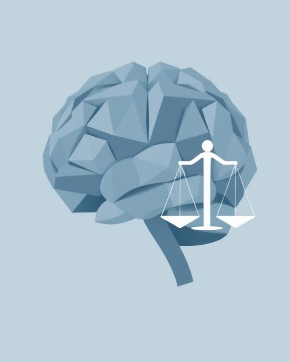 Brain with a scale of justice