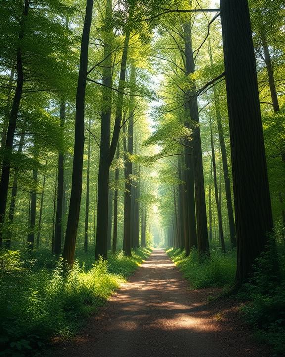 Sentiero alberato in una foresta
