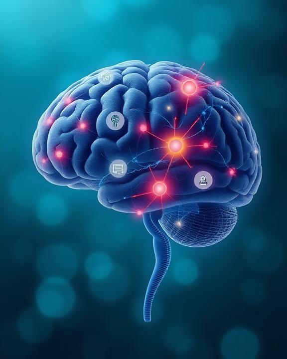 A human brain glowing with connections