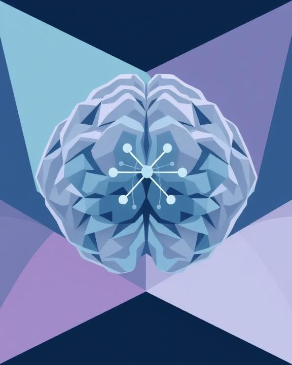 A brain with polygons