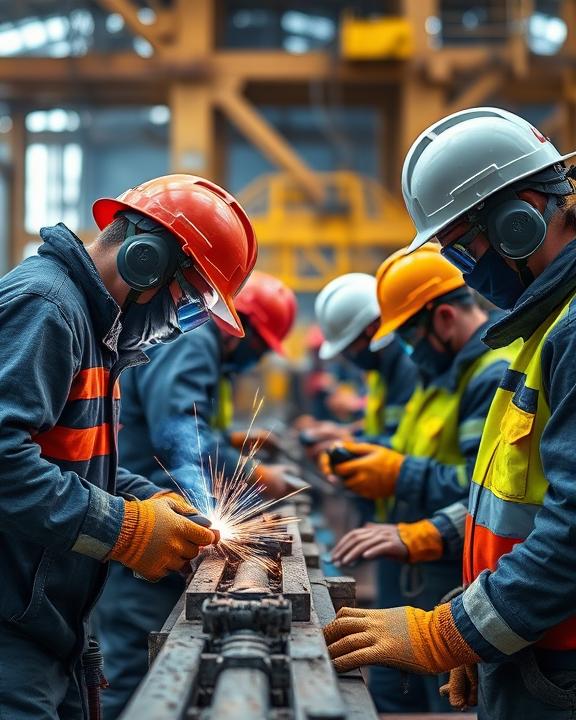 Lavoratori in cantiere navale