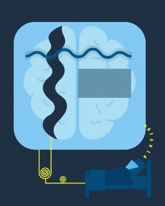Brain with wavy line and rectangle