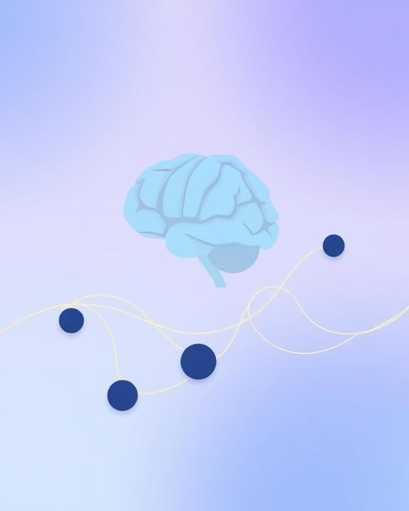 Brain with glowing connections