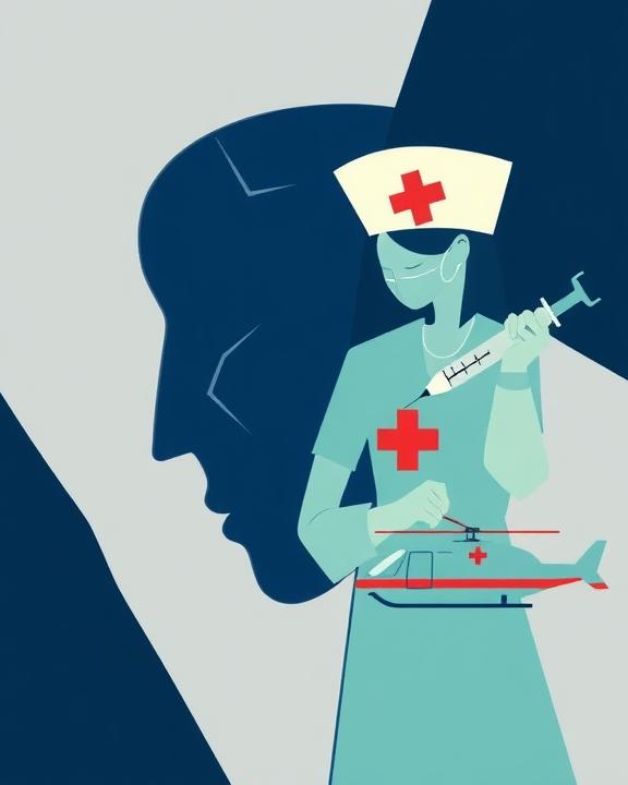 Conceptual image of trauma management in nursing
