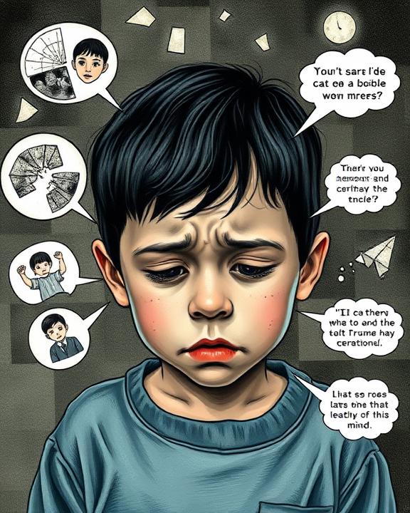 Illustrazione di un bambino che vive il trauma