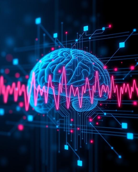 Immagine di cervello stilizzato con connessioni digitali