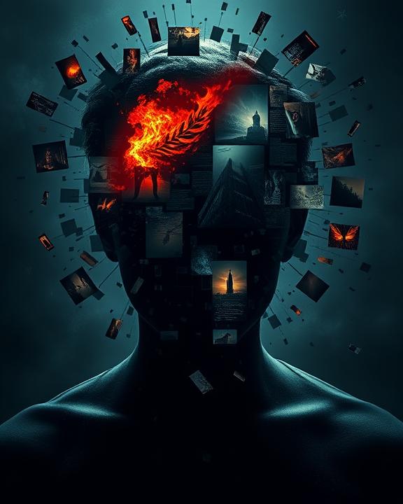 Man with fiery head images