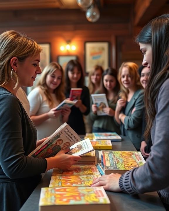 Author signing graphic novel