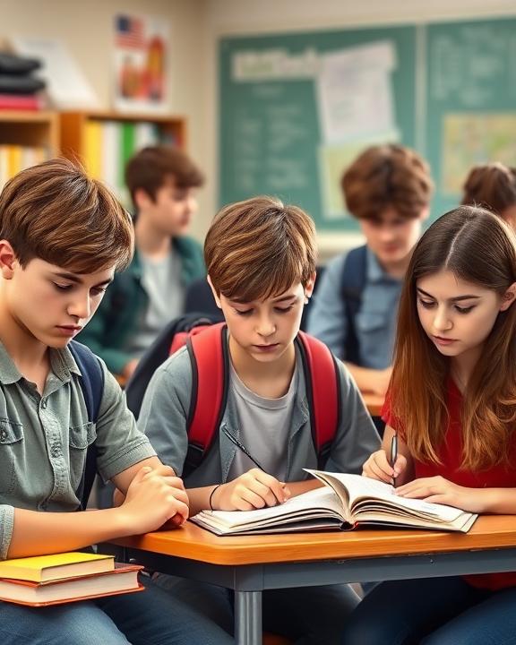 immagine di ragazzi in classe