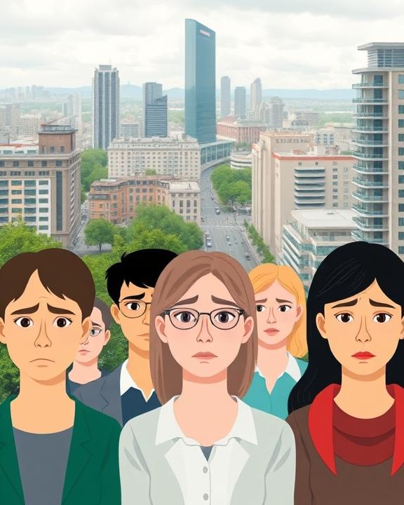 immagine di persone con espressione triste