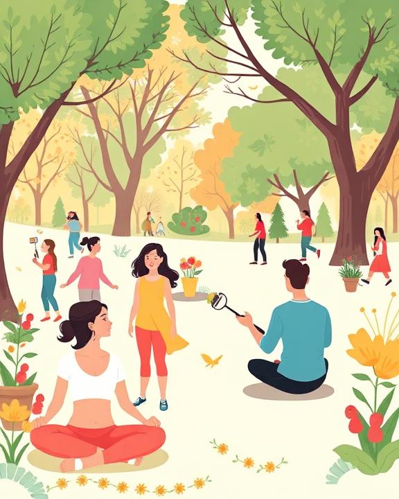 immagine di persone in un parco