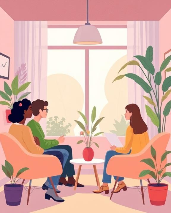 An artistic illustration depicting the importance of psychological support in the workplace.