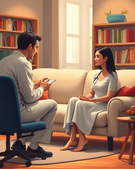 Una scena di una persona in terapia