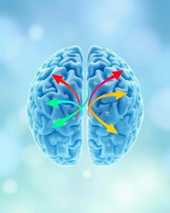 Stylized image of a brain with arrows indicating bilateral stimulation, symbolizing the EMDR process.