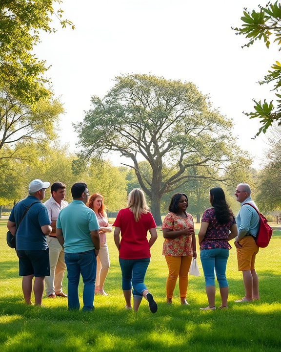 Gruppo di persone in un parco