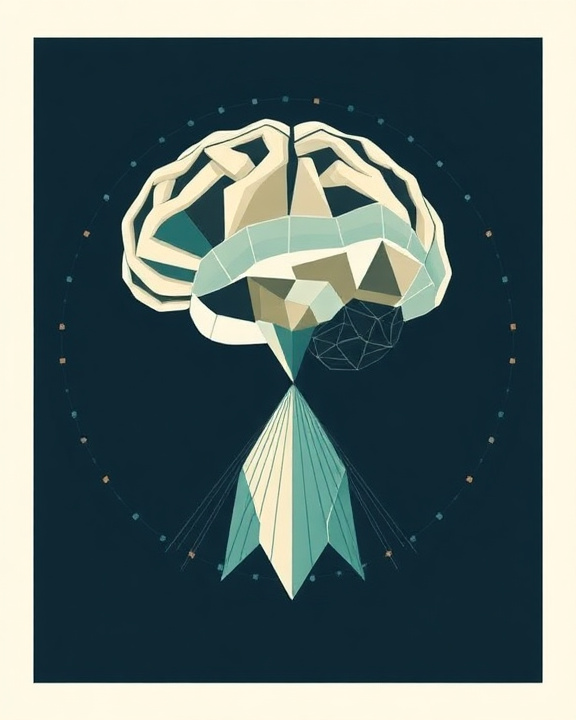 Immagine di un cervello stilizzato che si illumina, con raggi che si irradiano da esso, su uno sfondo blu.