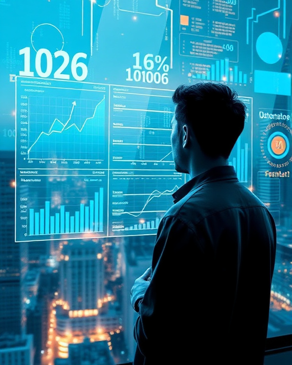 A person working in front of a laptop, surrounded by papers on the wall